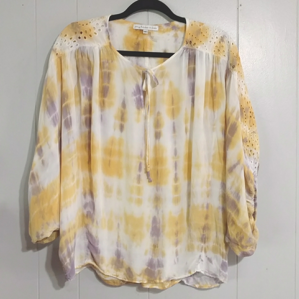 Young, Fabulous, and Broke Tie Dye Kimono Blouse